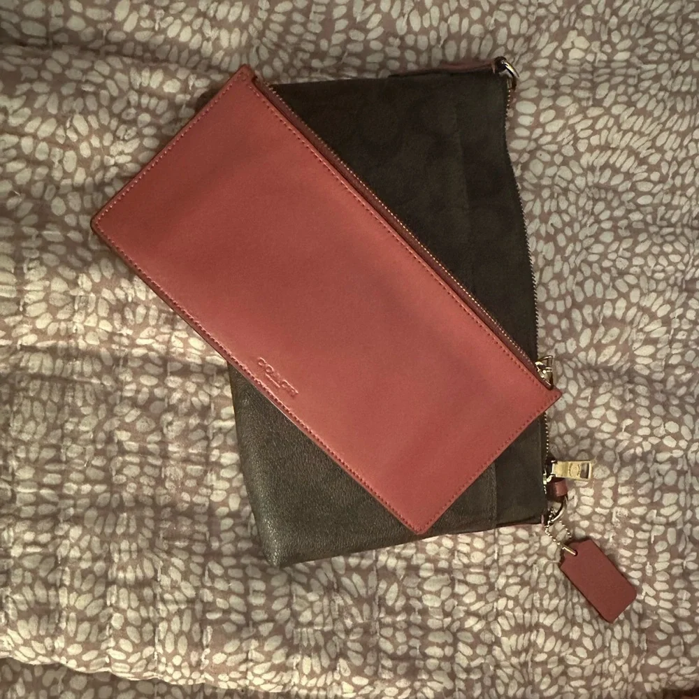 Coach Signature Brown and Pink Crossbody